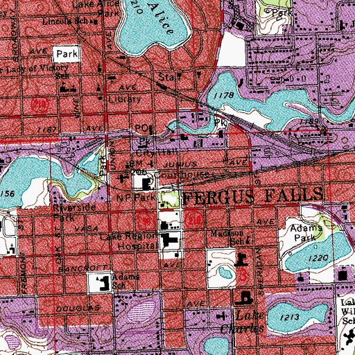 Topographic Map of Salvation Army Church, MN