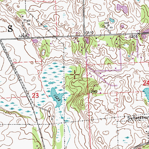 Topographic Map of Hope Evangelical Lutheran Church, MN