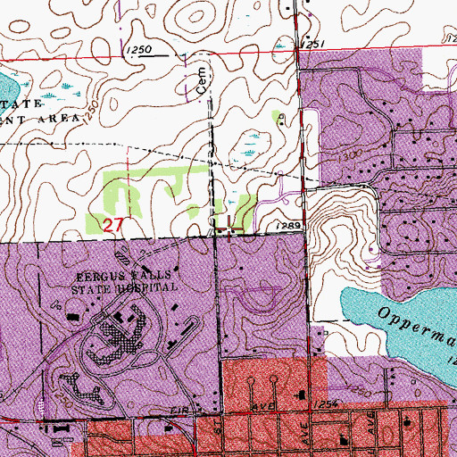Topographic Map of Woodland Baptist Church, MN