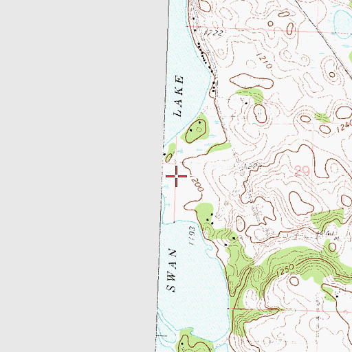 Topographic Map of Swan Lake Resort and Campground, MN