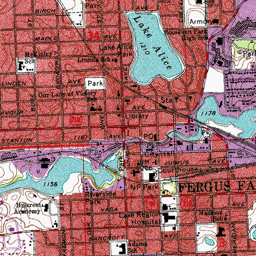 Topographic Map of Riverfront Square, MN