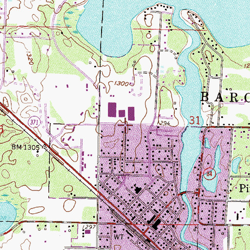 Topographic Map of Grace United Methodist Church, MN