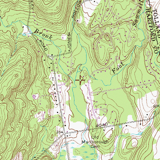 Topographic Map of Flat Brook, CT