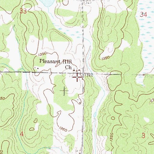 Topographic Map of Pleasant Hill Cemetery, MN