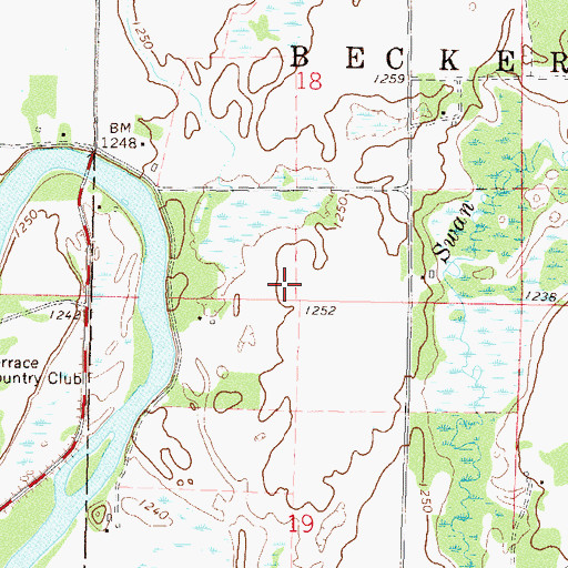 Topographic Map of Hallet Family Cemetery, MN