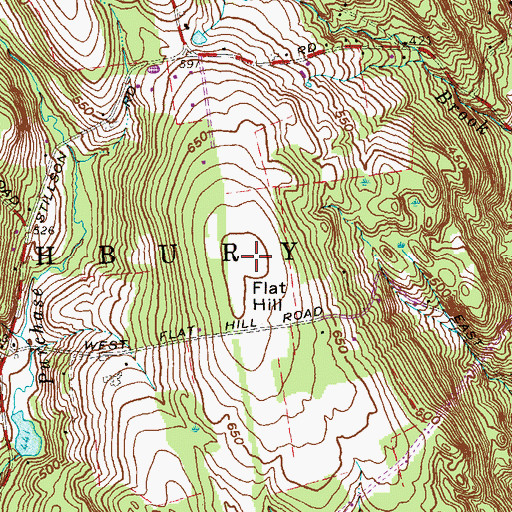 Topographic Map of Flat Hill, CT