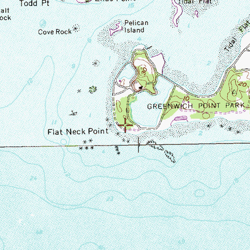 Topographic Map of Flat Neck Point, CT