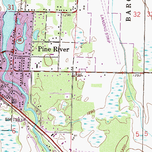 Topographic Map of Pequot Lakes Baptist Church, MN