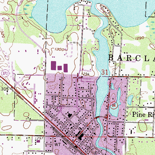 Topographic Map of Pine River Elementary School, MN
