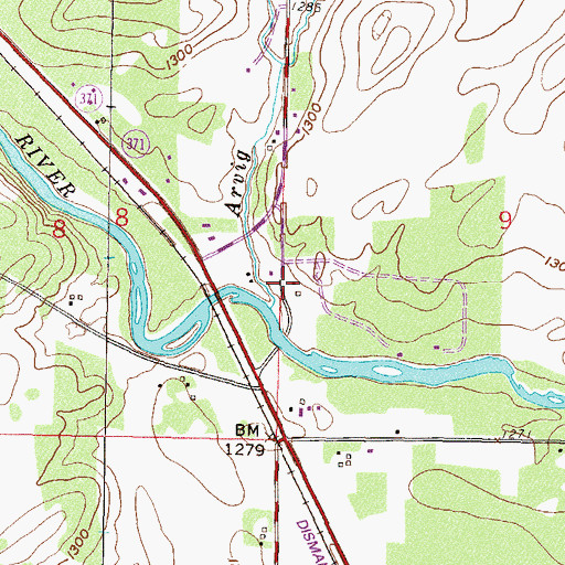 Topographic Map of River View RV Park, MN