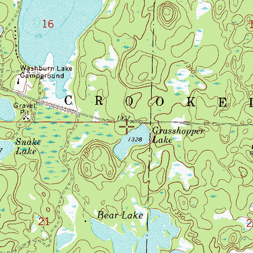 Topographic Map of Birch Bay Campground, MN