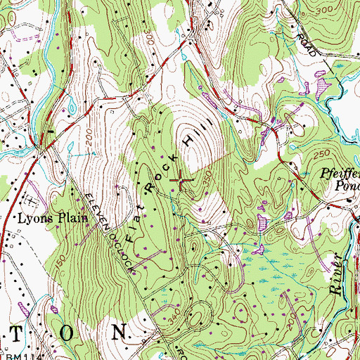 Topographic Map of Flat Rock Hill, CT