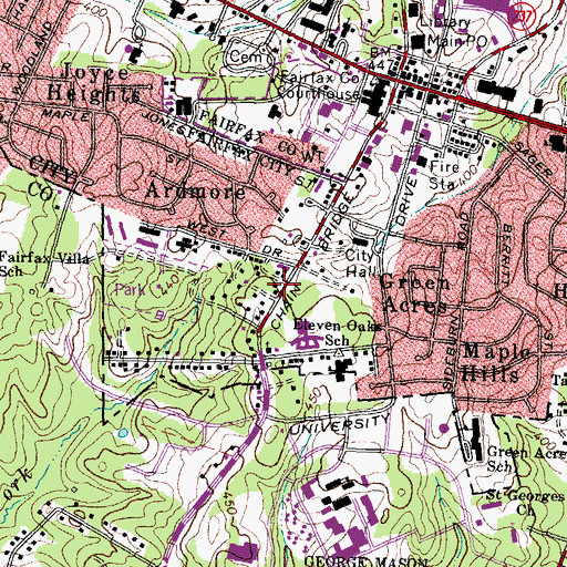 Topographic Map of Potomac Arts Academy at George Mason University, VA