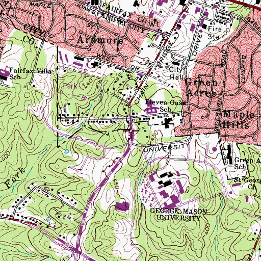 Topographic Map of The Greater Pentacostal Temple of Christ Beltway Church, VA
