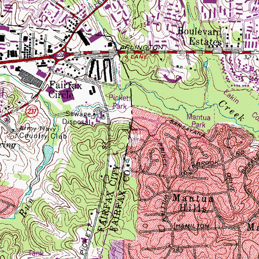 Topographic Map of The New School of Northern Virginia, VA