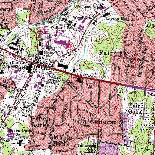 Topographic Map of Fairfax Museum and Visitors Center, VA