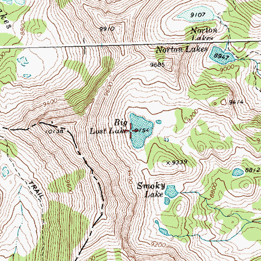 Topographic Map of Big Lost Lake, ID