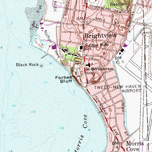 Topographic Map of Forbes Bluff, CT