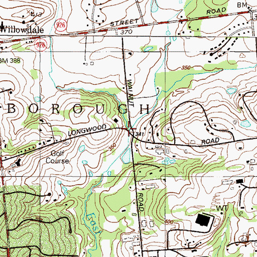 Topographic Map of Quartz Creek, PA