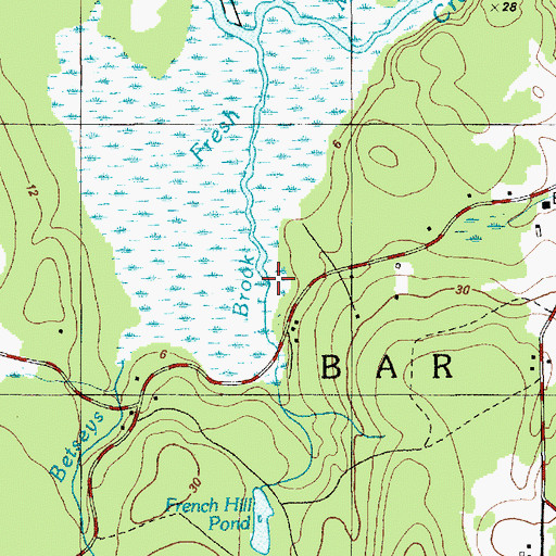Topographic Map of French Hill Brook, ME