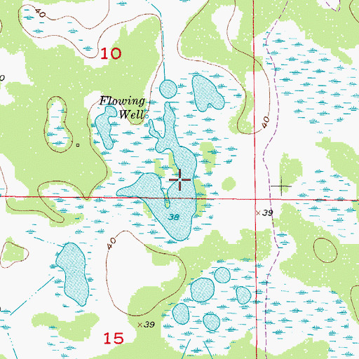Topographic Map of Crooked Arm Lake, FL
