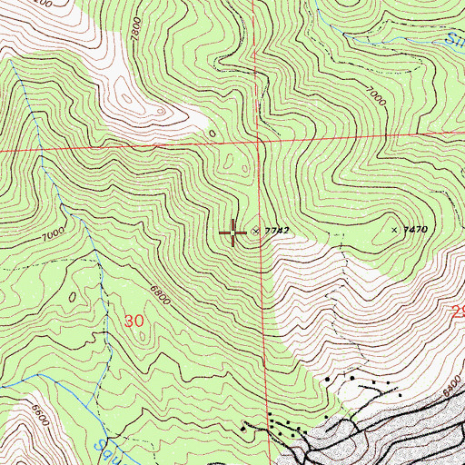 Topographic Map of Poulsen Peak, CA