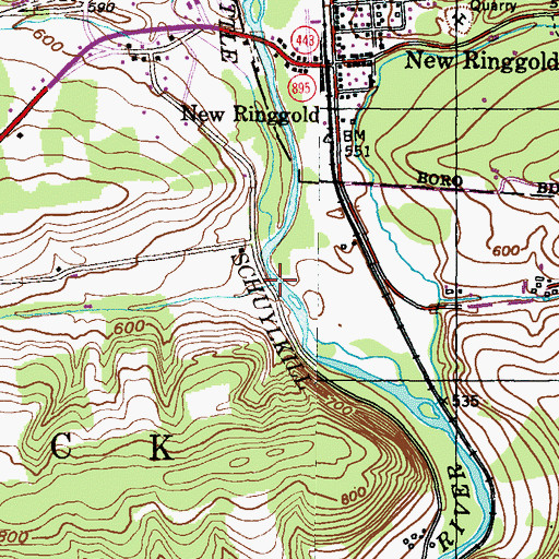 Topographic Map of Rip Rap Run, PA