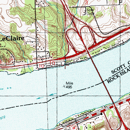 Topographic Map of Sycamore Creek, IA