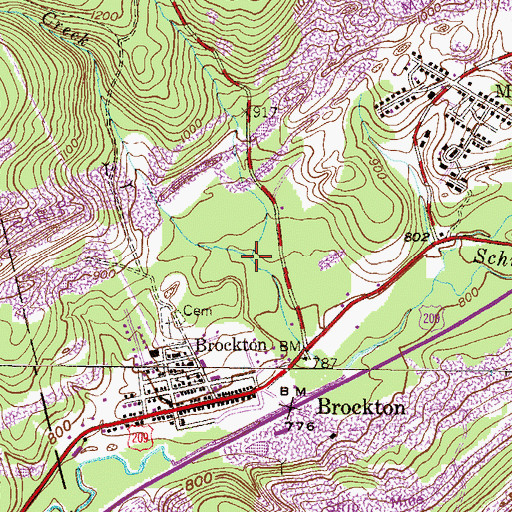 Topographic Map of Moss Glen Creek, PA