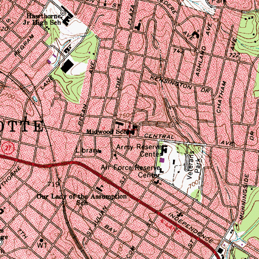 Topographic Map of Tate Teen-Age Parents School, NC