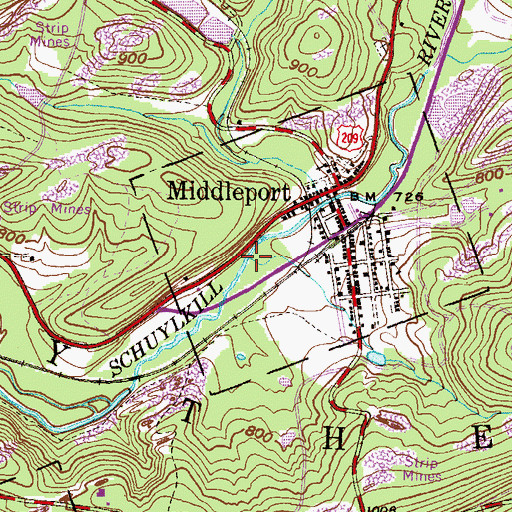 Topographic Map of Morgan Run, PA