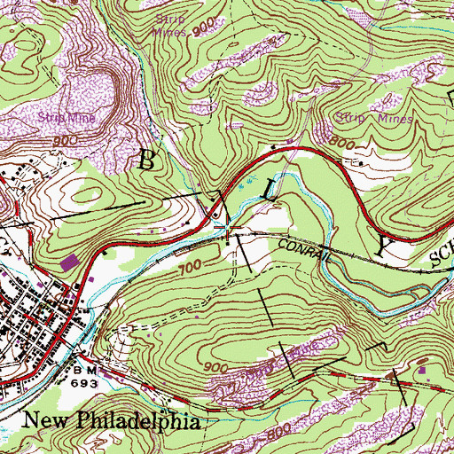 Topographic Map of Mine Hollow Run, PA