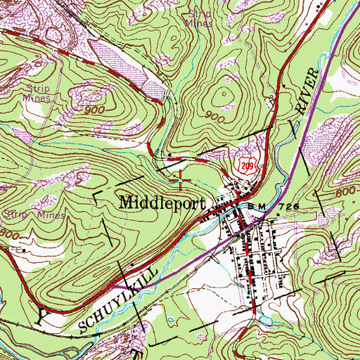 Topographic Map of Black Run, PA