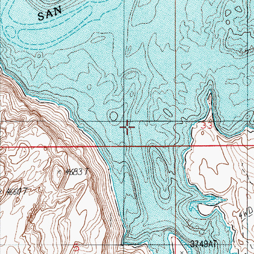 Topographic Map of Piute Bay, UT