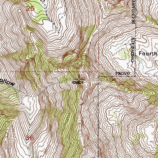 Topographic Map of Freedom Peak, UT