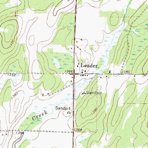 Topographic Map of Leader Post Office (historical), MN