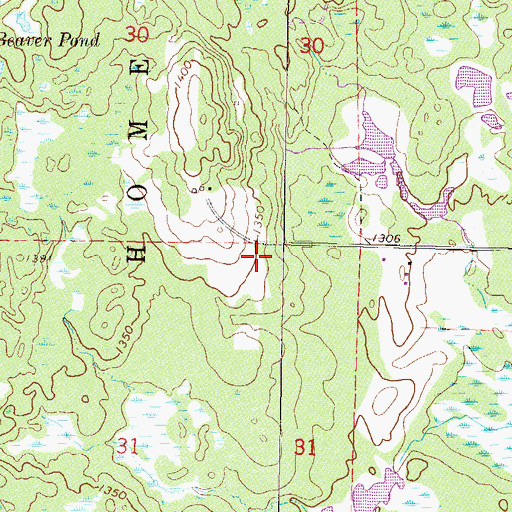 Topographic Map of Homebrook Post Office (historical), MN