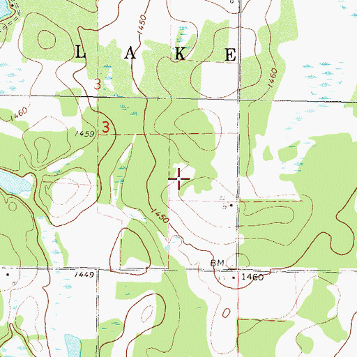 Topographic Map of Grant Post Office (historical), MN