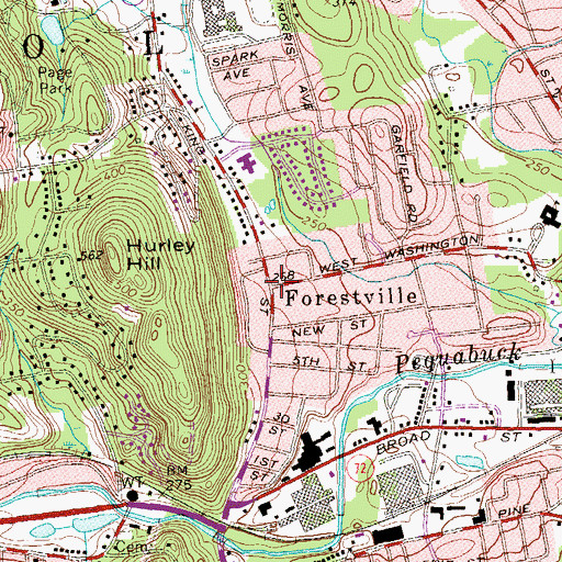 Topographic Map of Forestville, CT
