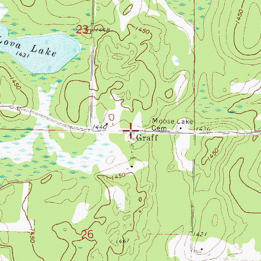 Topographic Map of Graff Post Office (historical), MN