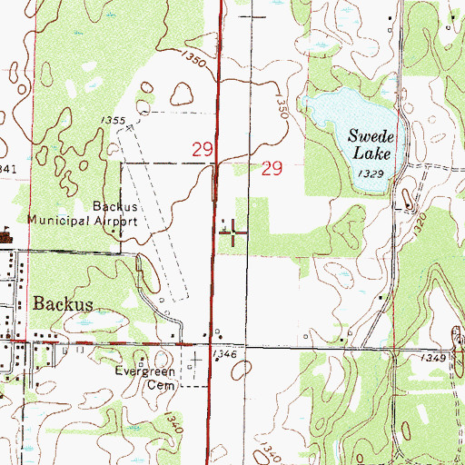 Topographic Map of Emmanuel Lutheran Church, MN