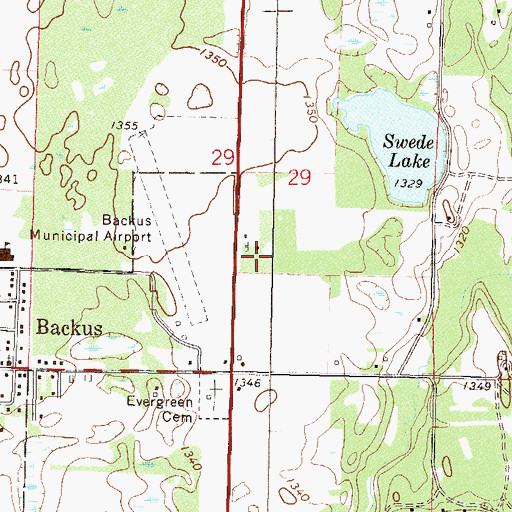Topographic Map of Church of the Nazarene, MN