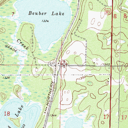 Topographic Map of Backus Elementary School, MN