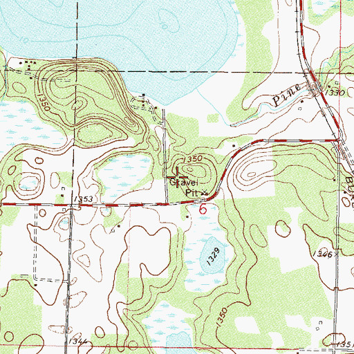 Topographic Map of Pine Mountain Campground, MN