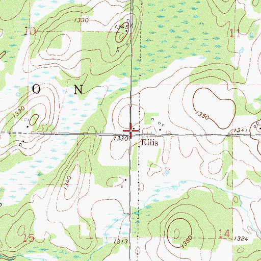 Topographic Map of Ellis Post Office (historical), MN