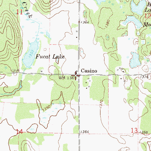 Topographic Map of Casino Post Office (historical), MN