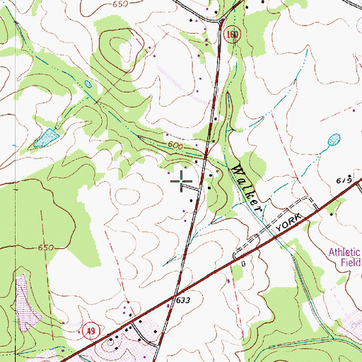 Topographic Map of Southwest Middle School, NC