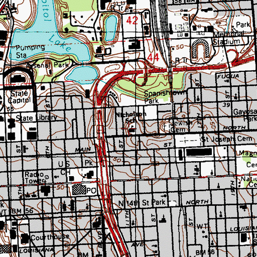 Topographic Map of Children's Charter School, LA
