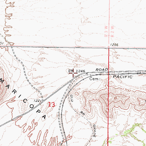 Topographic Map of Ocapos (historical), AZ