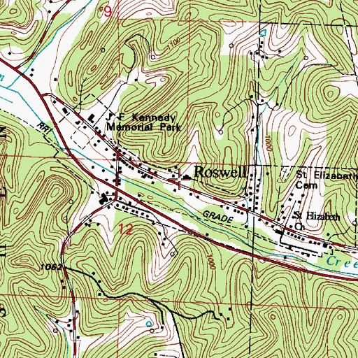 Topographic Map of Roswell Post Office (historical), OH